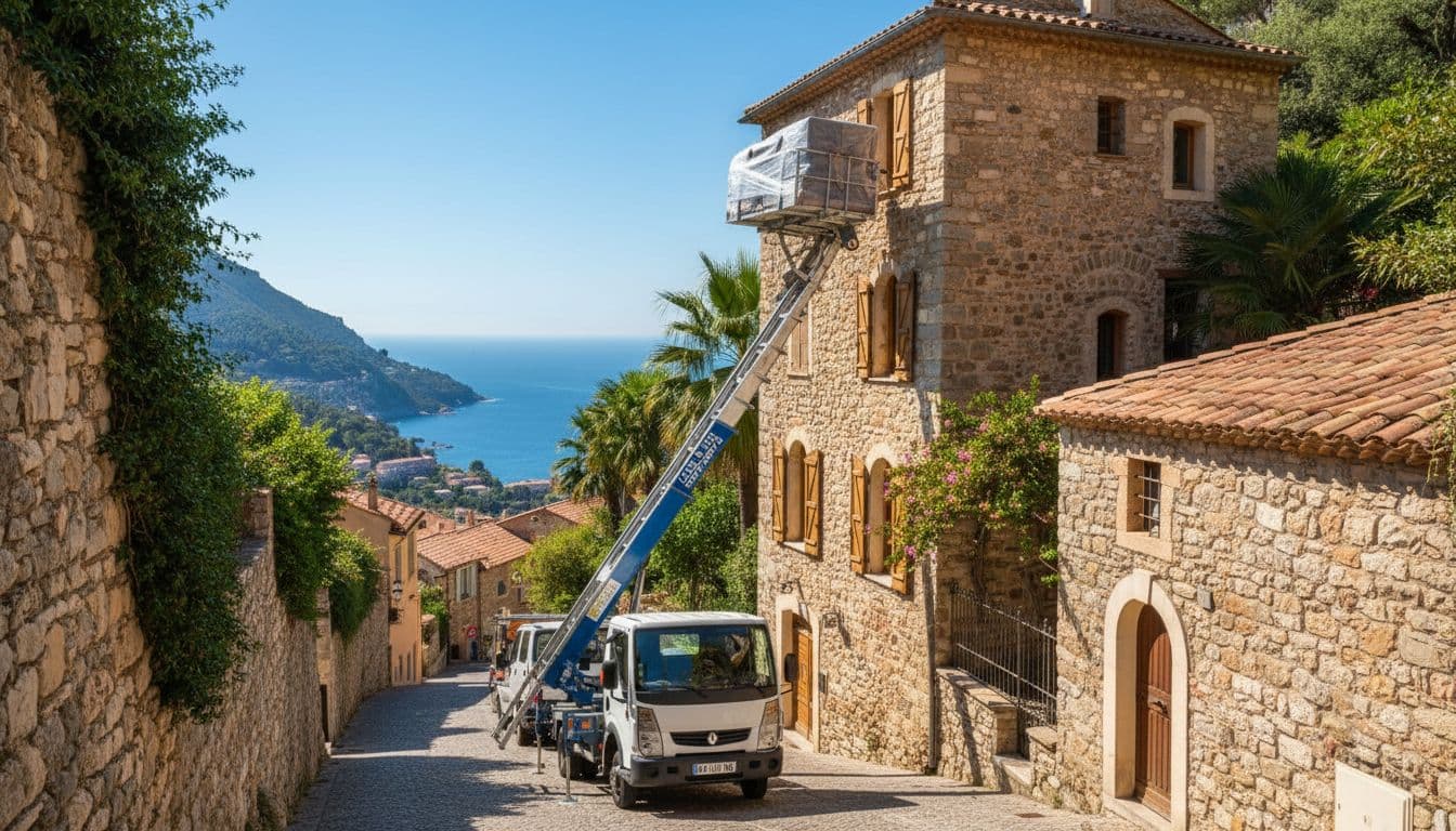 Monte-meuble villa perchée proche de Menton