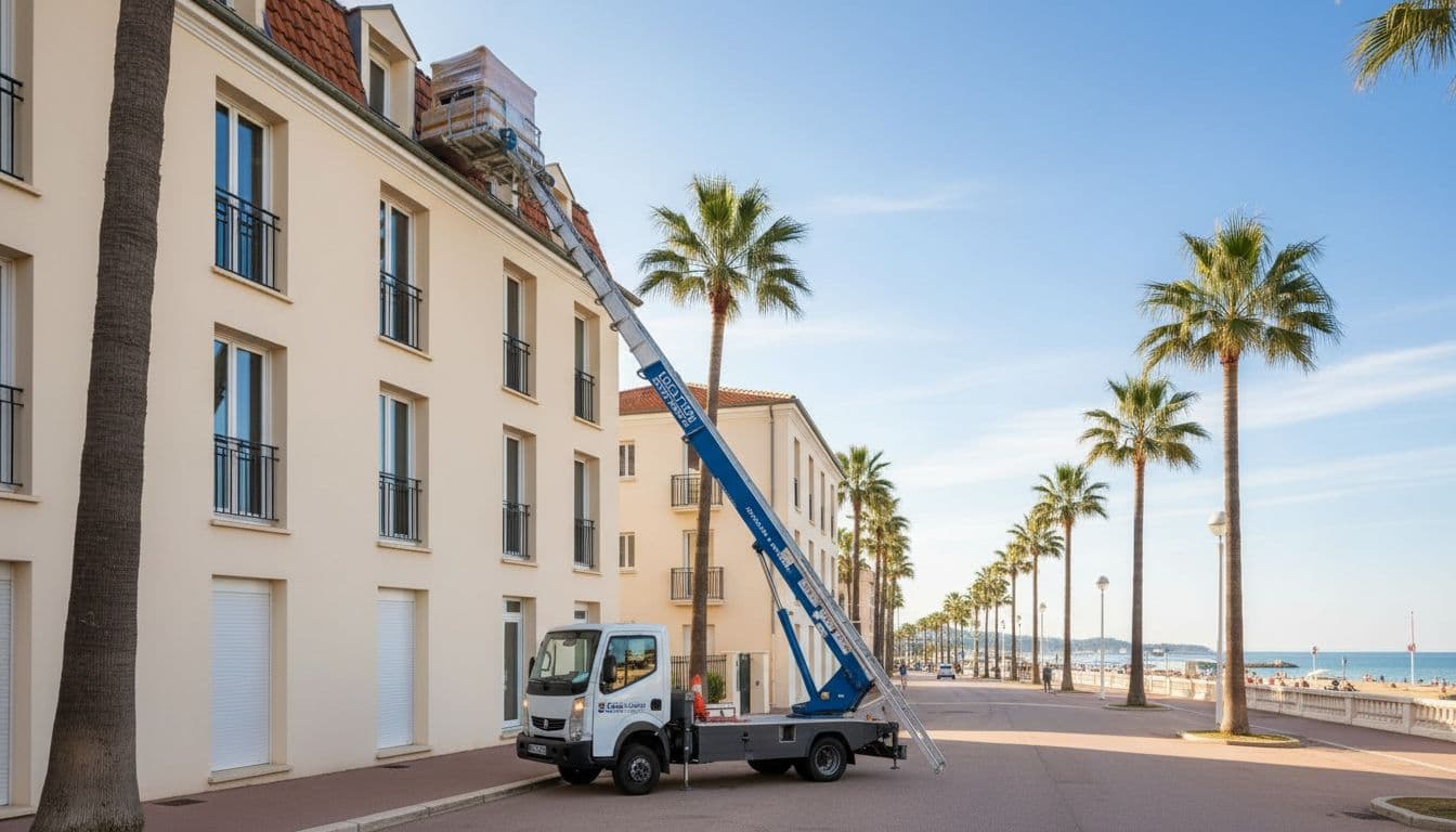 Monte-meuble en intervention à Fréjus (83) — Azur Levage