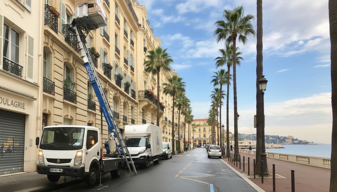 Monte-meuble en intervention à Menton (06) — Azur Levage